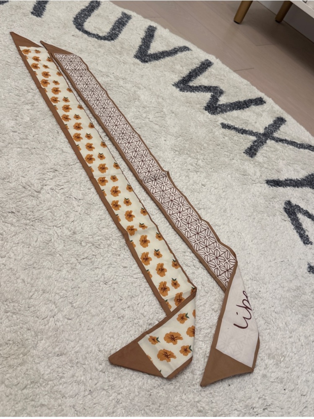 Brown and Cream Twilly Scarf Trio